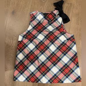 J. Crew plaid tartan tank with bow detail on shoulder / size 6
